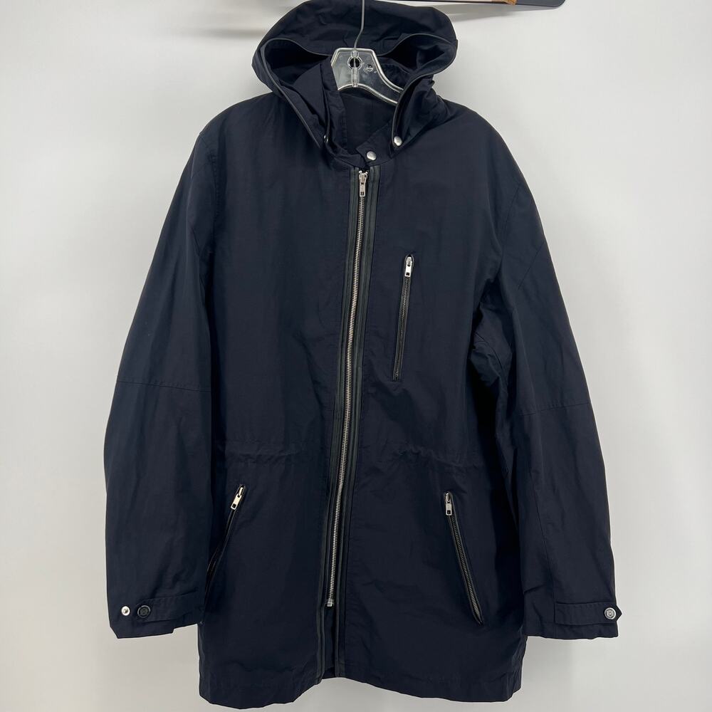 The Kooples Women’s Black Hooded Water-Resistant Parka Coat Jacket – Size Large